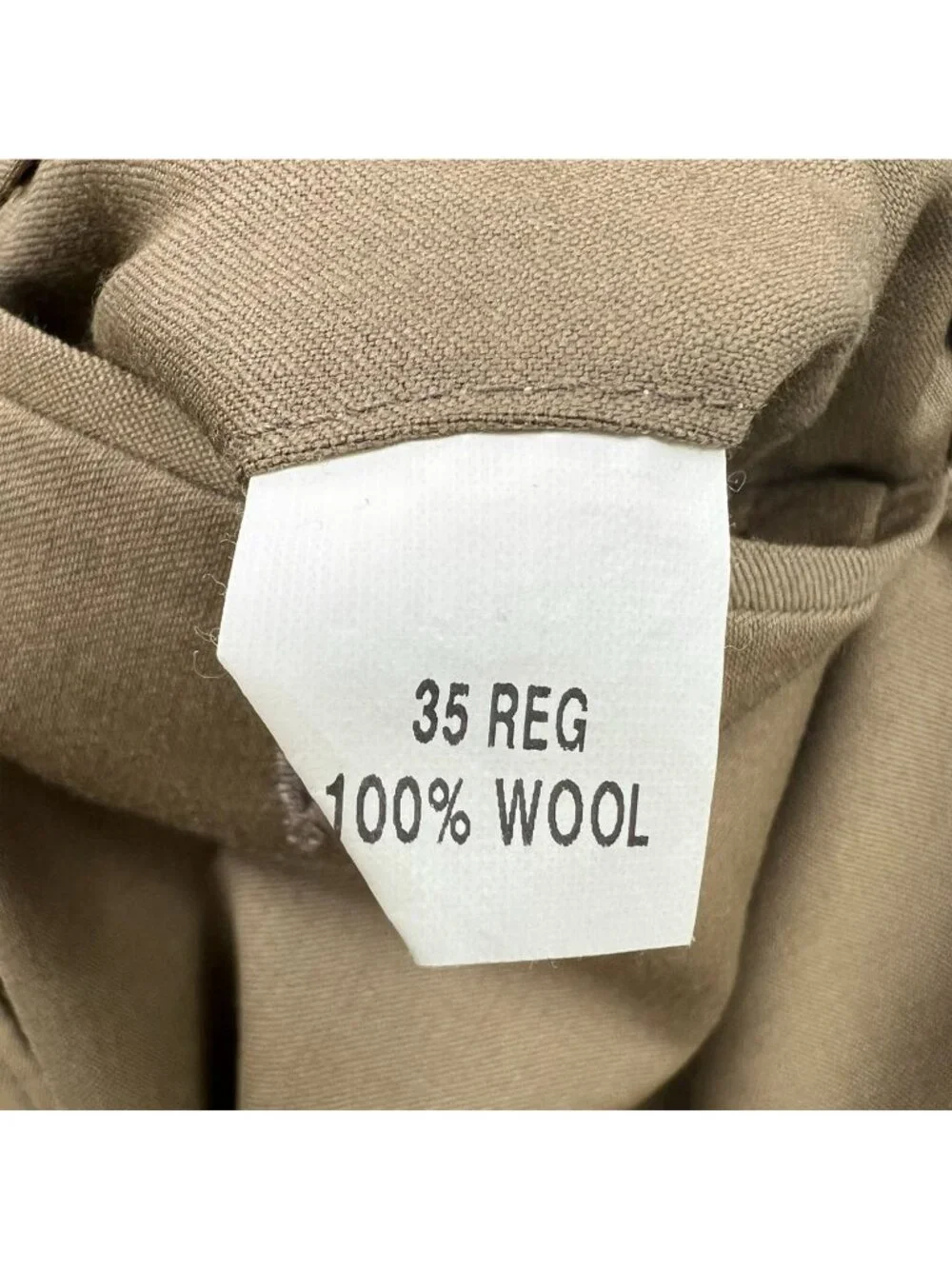 Jos. A. Bank Mens Wool Pleated Dress Pants Size 35 Tan Relaxed Formal Classic